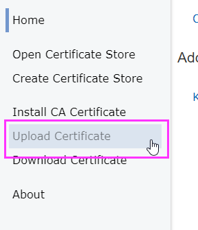 Upload Certificate