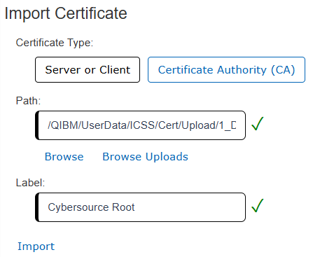 Labeling and Importing the Certificate