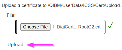 Certificate File Selected