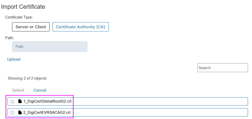 Uploaded Certificate List