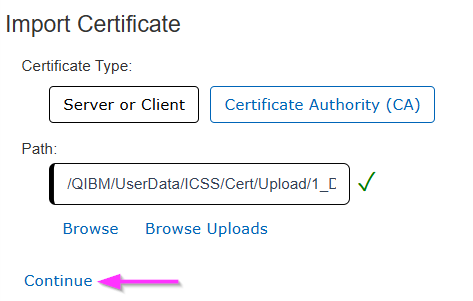 Installing the Selected Certificate