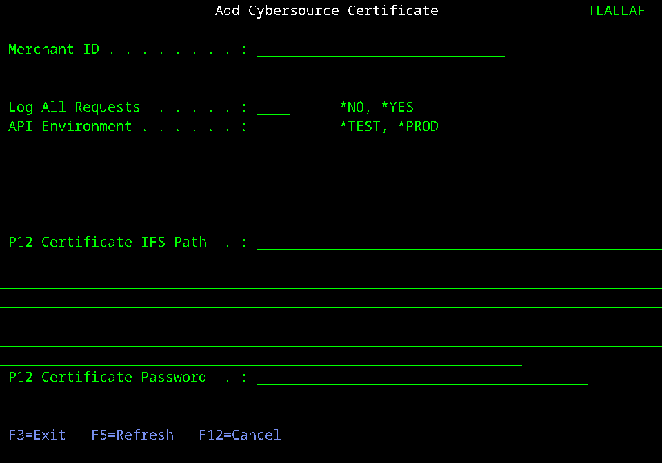 WRKCTICERT, Add Certificate