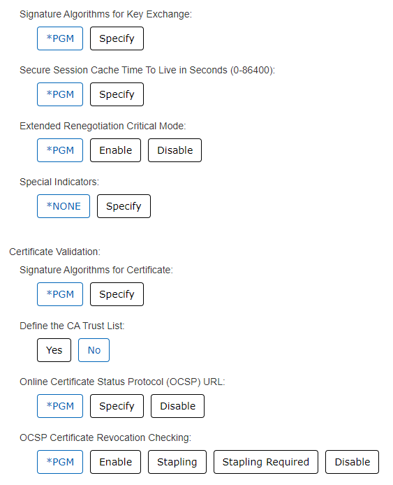 Application Default Settings