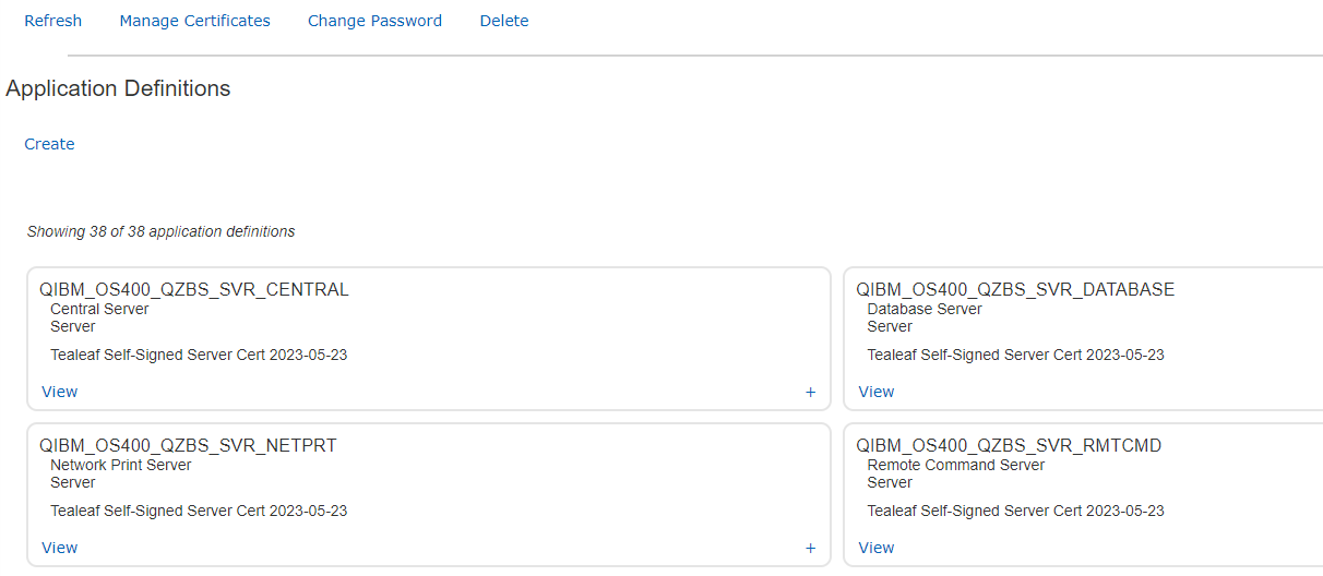 List of Application Definitions