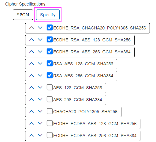 Configuring Cipher Suites