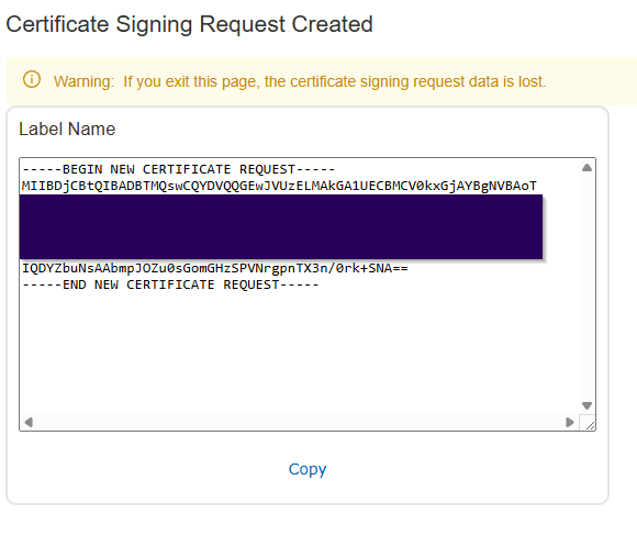 Generated CSR