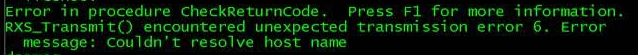 IBM i error message indicating a DNS or TCP/IP configuration issue