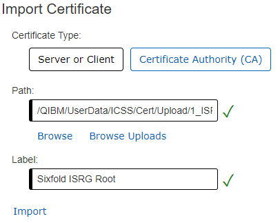 Labeling and Importing the Certificate