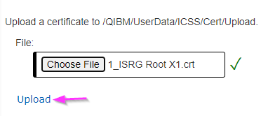 Certificate File Selected