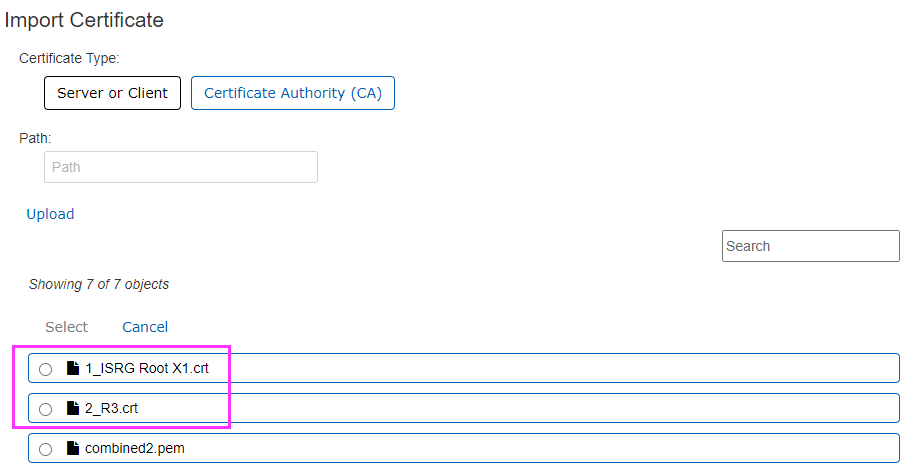 Uploaded Certificate List