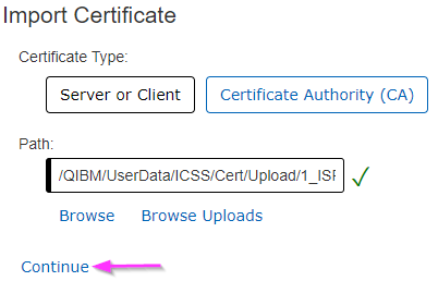 Installing the Selected Certificate