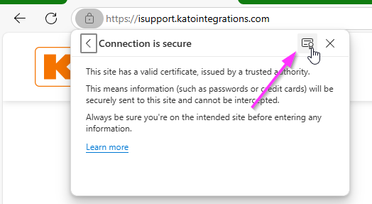 Opening the certificate detail
