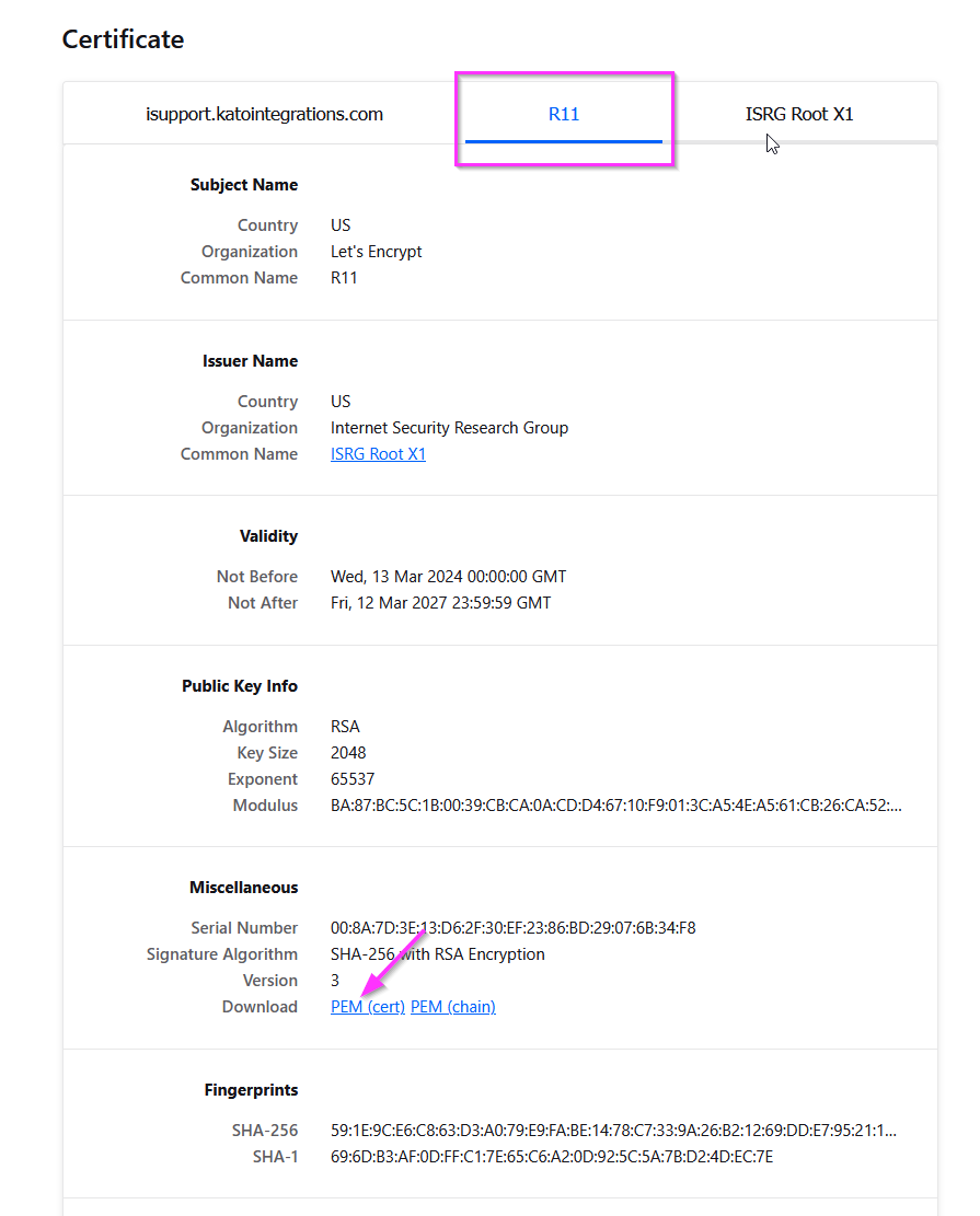 Firefox Certificate Download