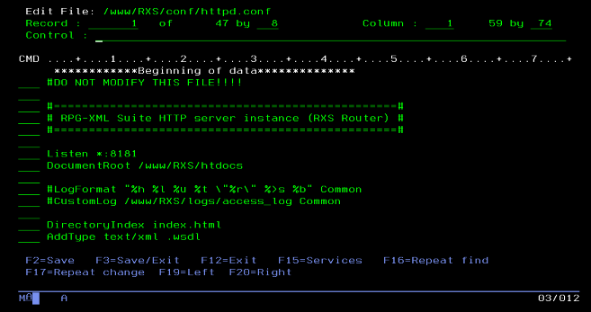 Accessing the Apache Config