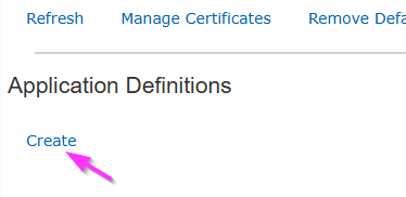 Create Application Definition