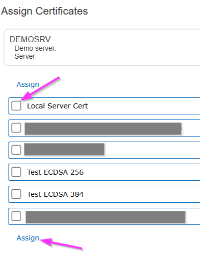 Choose Certificates