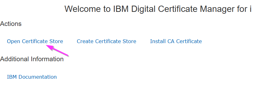 Open Certificate Store