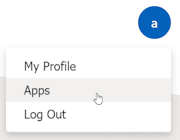 Click Apps in the dropdown menu